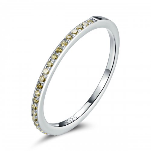 Anillo estilo Pandora Reina Honorable con Halo - SCR740-YE