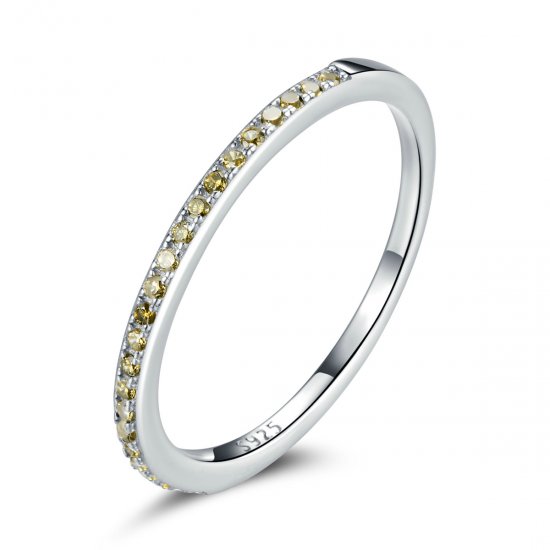 Anillo estilo Pandora Reina Honorable con Halo - SCR740-YE - Haga click en la imagen para cerrar