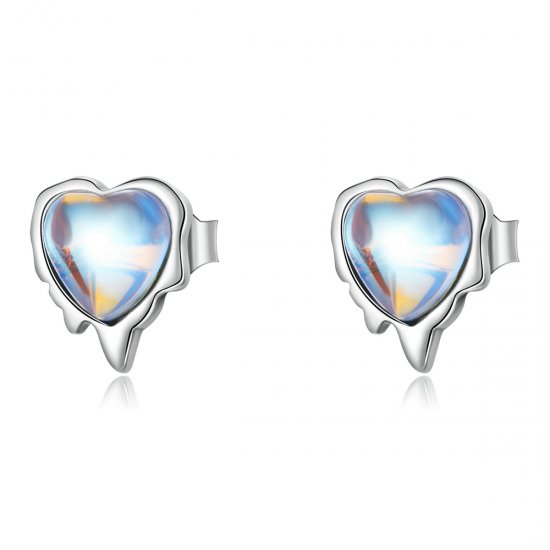 Aretes de botón estilo Pandora con diseño de amor fundido - SCE1306 - Haga click en la imagen para cerrar