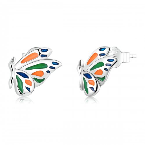 Pendientes de mariposa brillante estilo Pandora - SCE1359