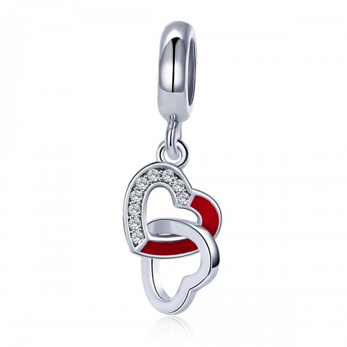 Estilo Pandora, colgante de plata en forma de corazón a corazón - SCC735