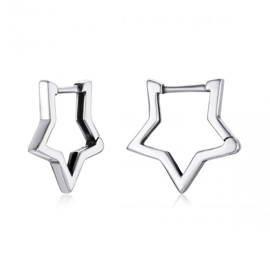 Aretes de aro en forma de estrella estilo Pandora - SCE1136 - Haga click en la imagen para cerrar