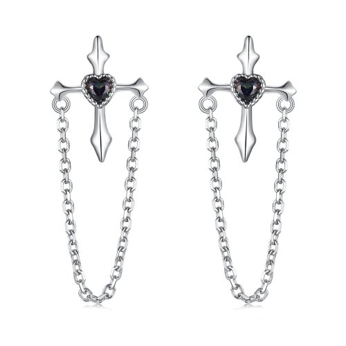 Pendientes con cadena cruzada estilo PANDORA - SCE1808