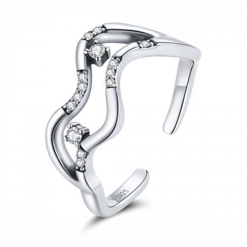 Anillo abierto estilo Pandora con estrellas de la galaxia - SCR710