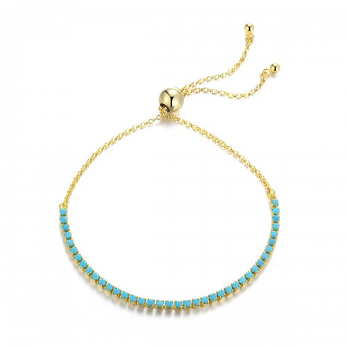Pulsera de tenis deslizante estilo Pandora de plata con cielo azul - SCB118