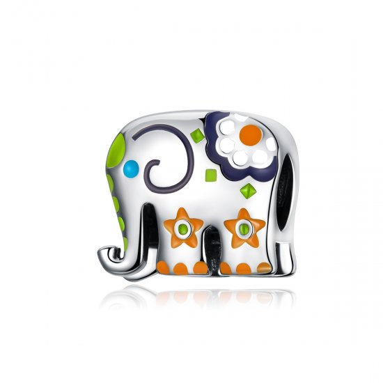 Charm de elefante feliz estilo Pandora - BSC095 - Haga click en la imagen para cerrar