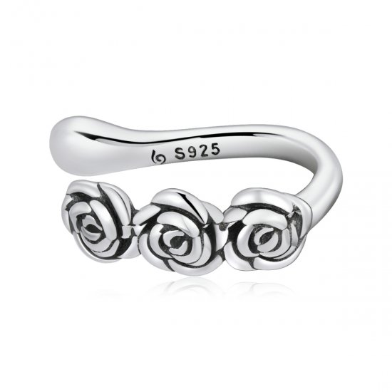 Estilo Pandora Retro Rose - Clip de Oreja BSE582 - Haga click en la imagen para cerrar