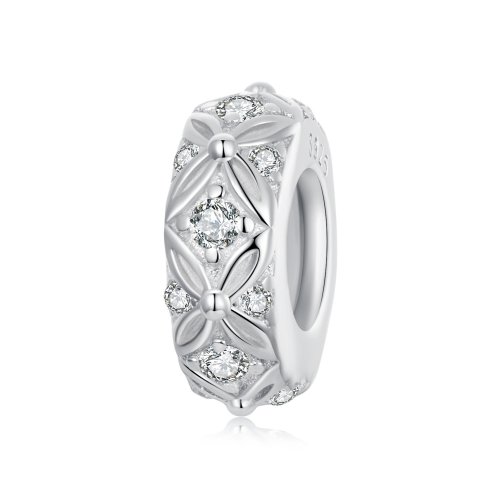 Charm espaciador de silicona con patrón en relieve estilo PANDORA - BSC1011