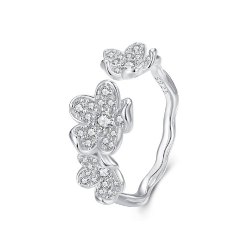 Anillo estilo Pandora lleno de flores - BSR447 Anillo estilo Pandora lleno de flores - BSR447