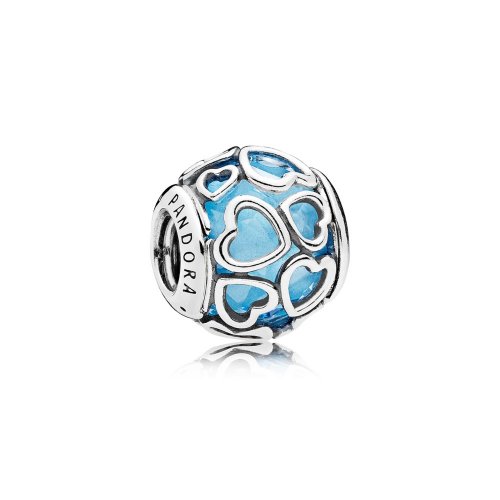 Charm en plata facetado con corazón azul cielo - PANDORA