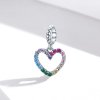 Pulsera estilo Pandora de plata con colgante de amor arcoíris - SCC1851