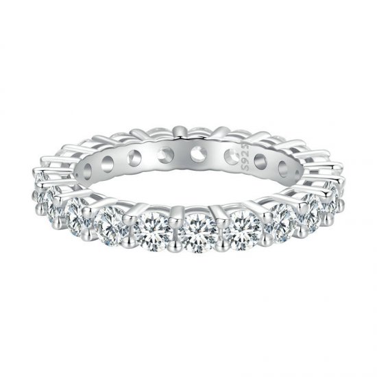 Anillo de Moissanita brillante de estilo Pandora (Un certificado) - MSR020 - Haga click en la imagen para cerrar