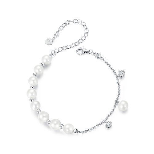 Pulsera con borlas y cuentas de concha estilo PANDORA - BSB189