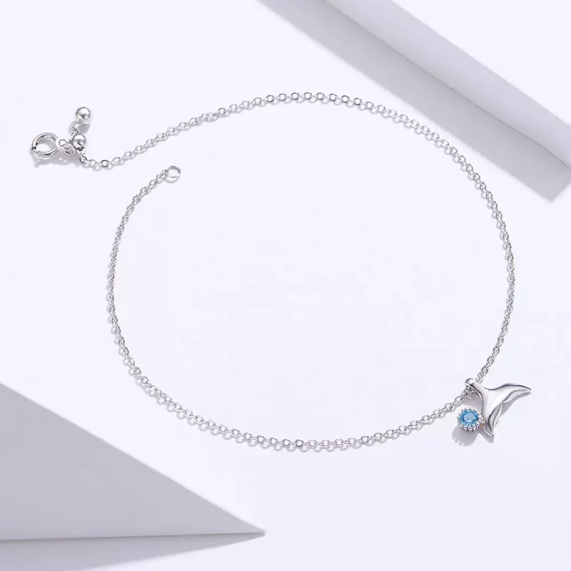 (imagen para) La Pulsera de Tobillo Cola de Sirena de Plata Estilo Pandora - SCT004 - Ver 2