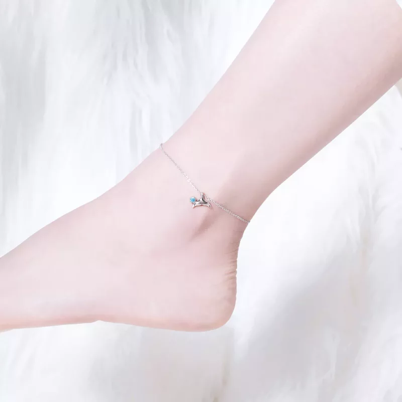 (imagen para) La Pulsera de Tobillo Cola de Sirena de Plata Estilo Pandora - SCT004 - Ver 3