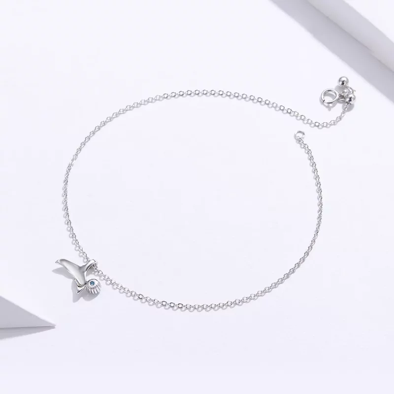 (imagen para) La Pulsera de Tobillo Cola de Sirena de Plata Estilo Pandora - SCT004 - Ver 4