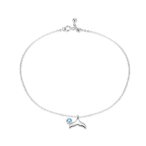 (imagen para) La Pulsera de Tobillo Cola de Sirena de Plata Estilo Pandora - SCT004