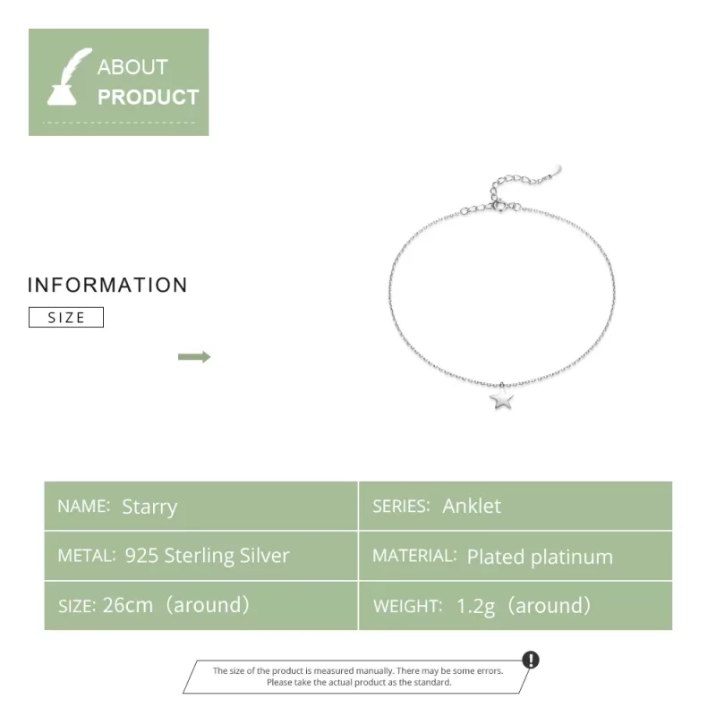 (imagen para) Pulsera de tobillo con estilo Pandora en plata - SCT009 - Ver 5