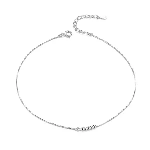 (imagen para) Pulsera de tobillo de estilo Pandora en plata con diseño helicoidal - SCT007
