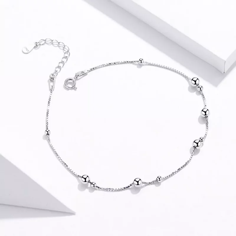 (imagen para) Pulsera de tobillo de estilo Pandora en plata - SCT005 - Ver 2