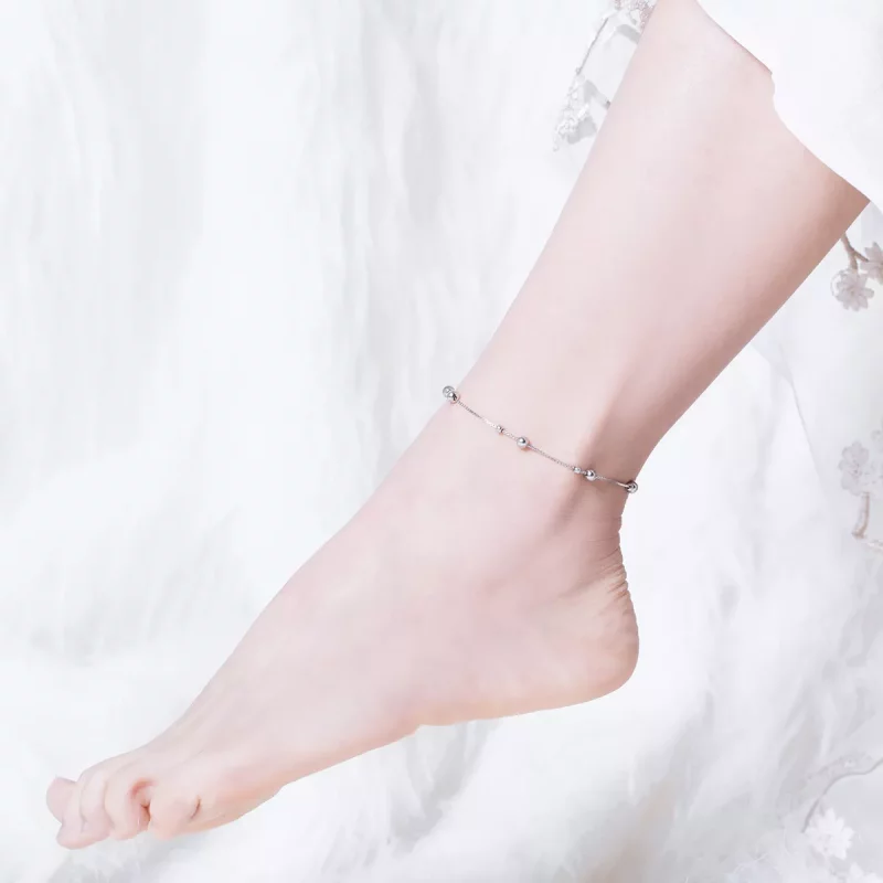 (imagen para) Pulsera de tobillo de estilo Pandora en plata - SCT005 - Ver 3