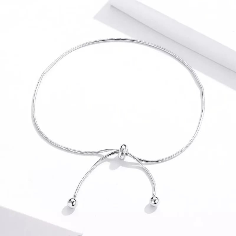 (imagen para) Pulsera de tobillo elegante de estilo Pandora en plata - SCT016 - Ver 4