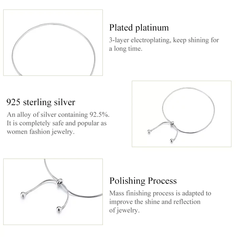 (imagen para) Pulsera de tobillo elegante de estilo Pandora en plata - SCT016 - Ver 6