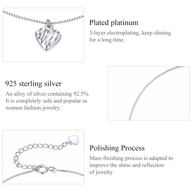 (imagen para) Tobillera Pandora Estilo Plata Hermoso Amor - SCT013 - Ver 6