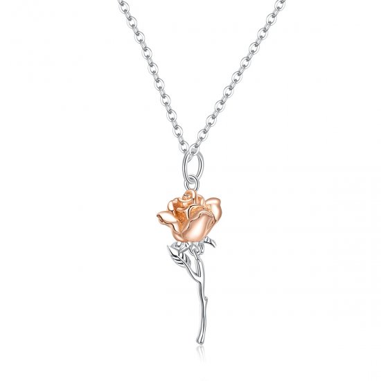 Collar estilo Pandora Graceful Rose - BSN190 - Haga click en la imagen para cerrar