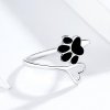 Anillo abierto de garras de gato plateado estilo Pandora - SCR584