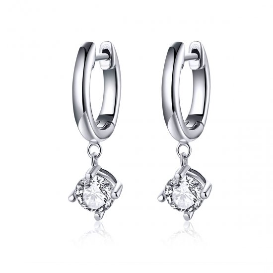 Estilo Pandora Pendientes Colgantes de Plata Flash Girl - SCE553 - Haga click en la imagen para cerrar