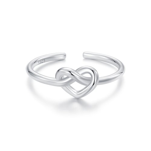 Anillo abierto de corazón enredado estilo PANDORA - BSR565-E