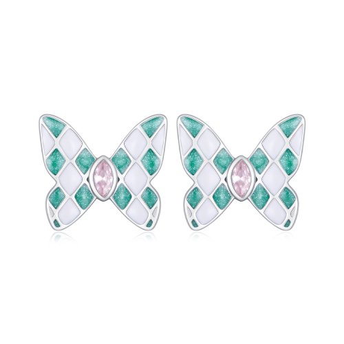 Aretes estilo Pandora con mariposas - SCE1610