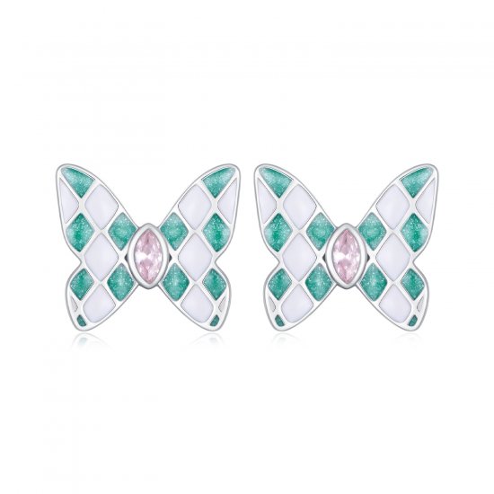 Aretes estilo Pandora con mariposas - SCE1610 - Haga click en la imagen para cerrar