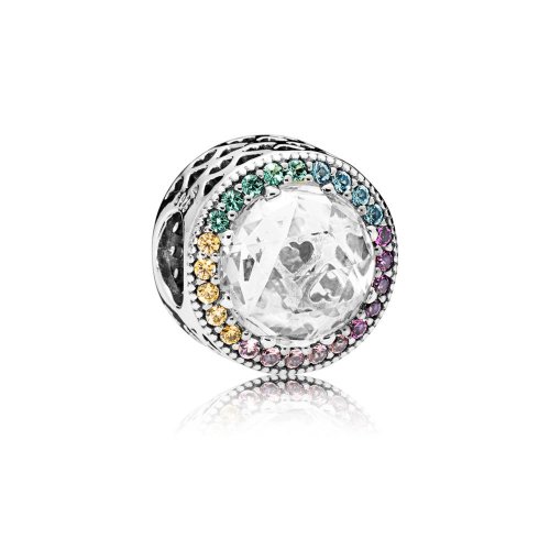 Charm PANDORA en plata de ley Corazones Radiantes Multicolor - 791725CZMX