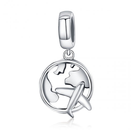 Estilo Pandora Plata Un Sueño de Viajar Alrededor de Colgante - SCC242 - Haga click en la imagen para cerrar