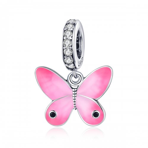 Pandora Style Plata Mariposa Rosa Colgante - SCC1728