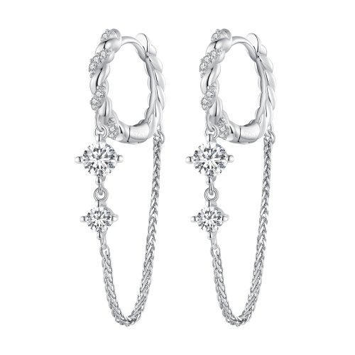 Estilo Pandora Exquisitos Pendientes de Aro con Borla - BSE822