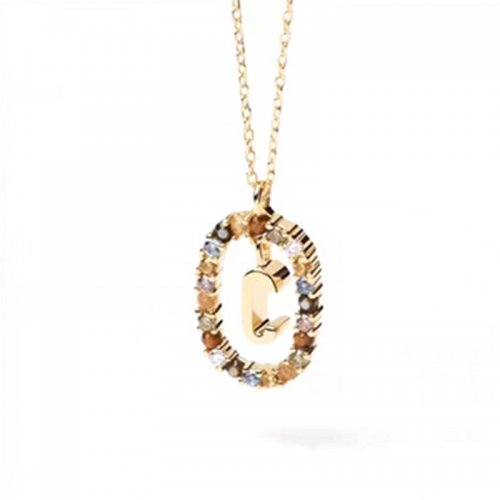 Collar estilo Pandora Shine con letra C - BSN245-C