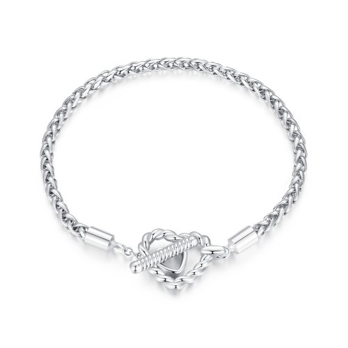 Pulsera de estilo Pandora con corazón y cierre en forma de T - BSB132