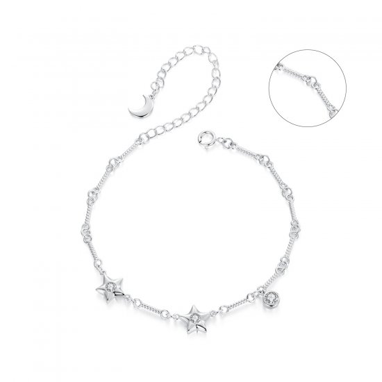 Pulsera con estrella estilo PANDORA - SCB278 - Haga click en la imagen para cerrar
