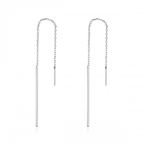 Pendientes colgantes de línea elegante estilo Pandora plateados - SCE490 Pendientes colgantes de línea elegante estilo Pandora plateados - SCE490
