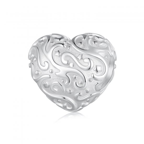 Charm con forma de corazón con patrón estilo Pandora - SCC2618 - Haga click en la imagen para cerrar