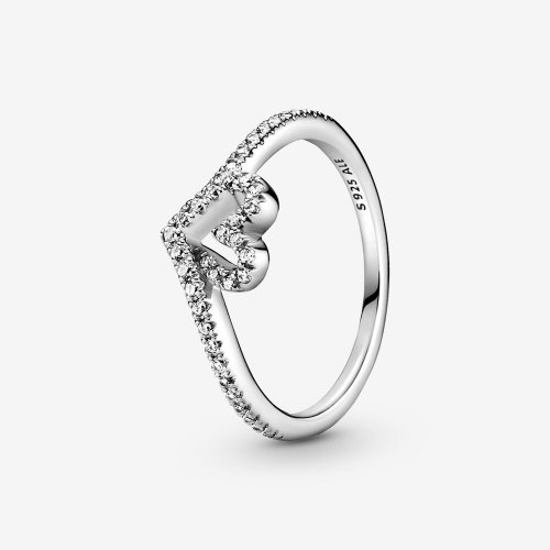 Anillo de corazón Pandora Wishbone brillante - 199302C01