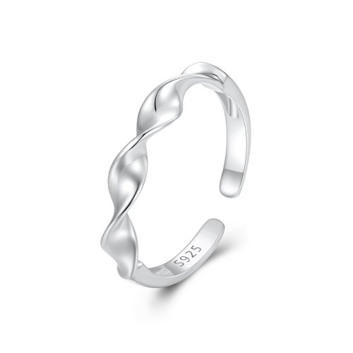 Anillo de plata esterlina retorcida estilo Pandora - BSR468-E