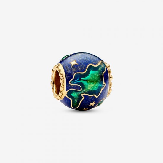 Pandora Tierra charm bañado en oro de 14k - 762431C01 - Haga click en la imagen para cerrar
