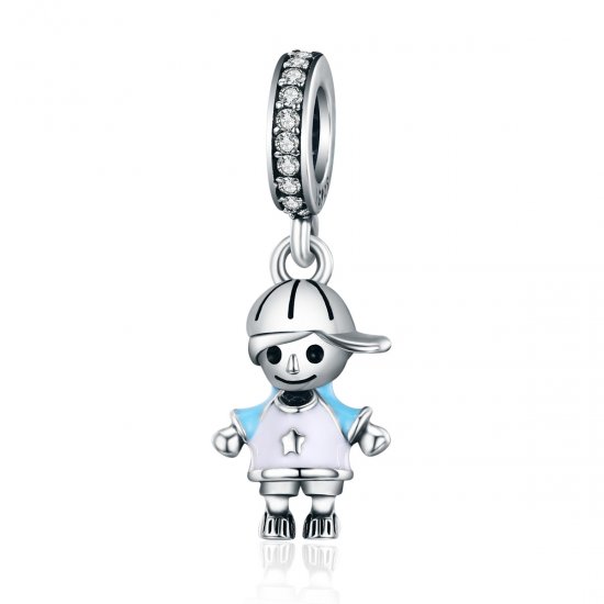 Pandora Style Plata Perfecta Vida Pequeño Bebé Niño Dangle - SCC544 - Haga click en la imagen para cerrar