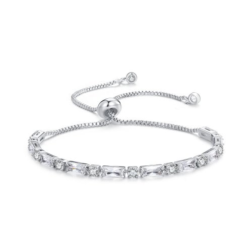 Pulsera deslizante de estilo Pandora con circonitas brillantes - YIB062