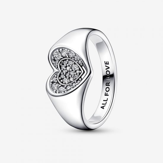 Anillo Pandora Sello Corazón Radiante en Pavé - 192491C01 - Haga click en la imagen para cerrar