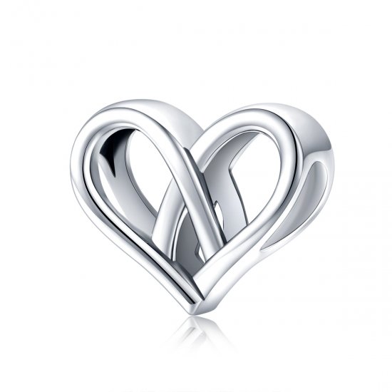 Charm de Plata Estilo Pandora "Tú y Yo, Corazón con Corazón" - SCC1552 - Haga click en la imagen para cerrar